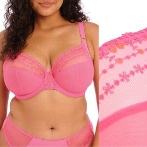 Elomi Bright Pink Floral Lace Bra